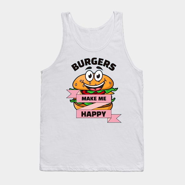 Burgers Make Me Happy Tank Top by Xiaoxiao Art